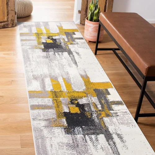 Miniatura 13 de Rugshop Alfombra Corredor Abstracta Contemporánea Negra — No Desprende Pelusa para Pasillo, Entrada y Cocina 2' x 7