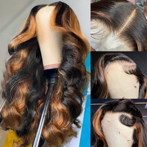 Miniatura 14 de BAIICS Pelucas de cabello humano rubio miel con encaje frontal transparente HD de 13 x 6 pulgadas, peluca frontal de encaje transparente HD 12A