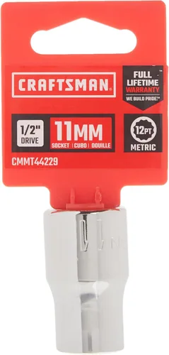 Miniatura 4 de CRAFTSMAN Llave poco profunda, métrica, accionamiento de 1/2 pulgada, 11mm, 12 puntos (CMMT44229)