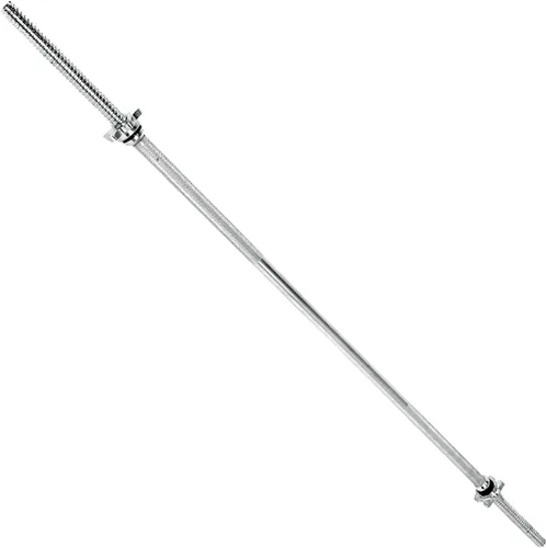 Miniatura 3 de WF Athletic Supply Juego de mancuernas ajustables con mango de barra recta o rizado EZ roscado cromado de 1 pulgada, entrenamiento de fuerza