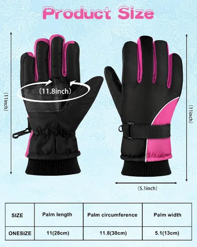 Miniatura 3 de ONESING 2 pares de guantes de nieve para hombres y mujeres, guantes térmicos e impermeables de invierno para esquí, snowboard, correr y ciclismo