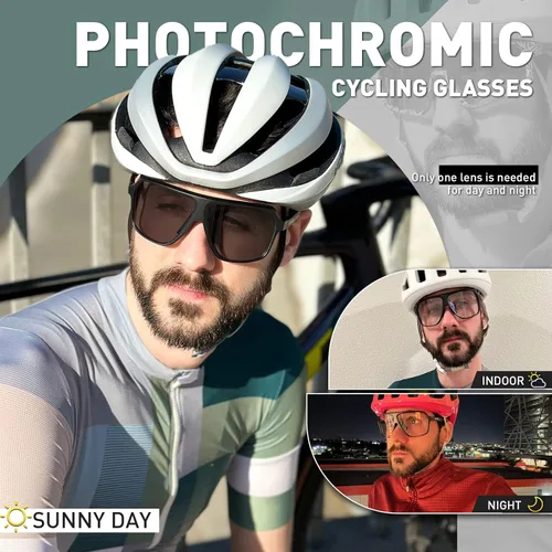 Miniatura 3 de KAPVOE Gafas de ciclismo fotocromáticas para hombres y mujeres, gafas de sol deportivas MTB para ciclismo, protección UV
