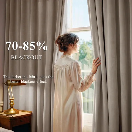 Miniatura 3 de StangH Cortinas de terciopelo de 108 pulgadas de largo – Cortinas opacas para dormitorio para puerta corredera con ojales, cortinas con aislamiento