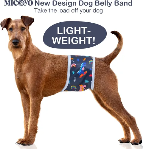 Miniatura 2 de MICOOYO Pañal para Perro Macho Ligero Envolturas para Perro Pañales Lavables para Perros Bandas para Vientre de Perrito para Perros Machos, Pañales
