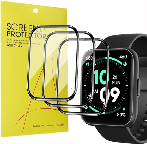 Protector de pantalla compatible con JeeJTek Smart Watch, [3 unidades] Película protectora de pantalla suave de PET de cobertura completa 3D
