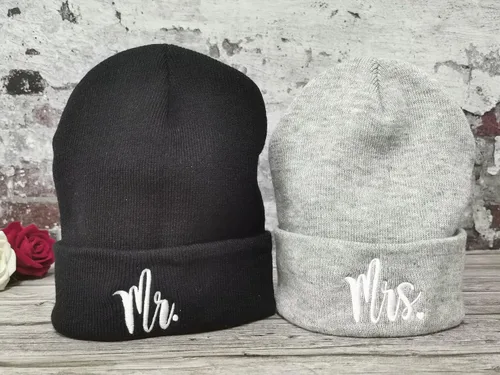 Miniatura 7 de Hepandy Gorros de punto Mr and Mrs para hombre y mujer