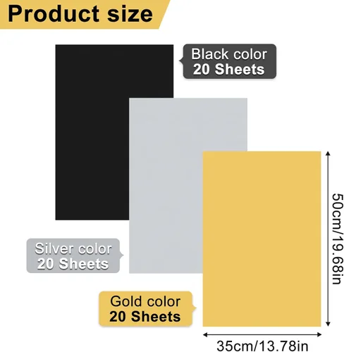Miniatura 3 de NEBURORA 60 hojas de papel de seda metálico negro dorado plateado a granel para bolsas de regalo, papel de arte para bricolaje, graduación