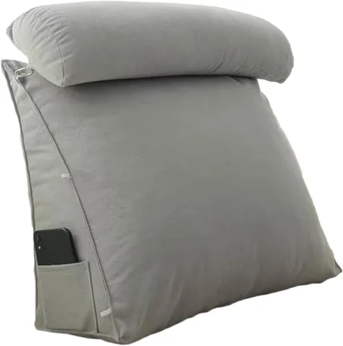 Miniatura 12 de Almohada triangular de cuña para cama, cojín de apoyo para respaldo de cabecero, almohada de lectura para espalda, cuello y pierna, almohada de Rosa