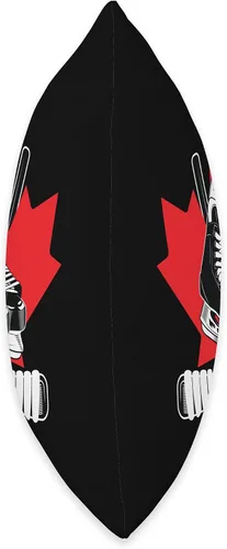 Miniatura 2 de Hockey Stick Ice Skates Canada Ice Hockey Gift Patines de palo Bandera canadiense Almohada de jugador de hockey sobre hielo, 16 x 16, multicolor
