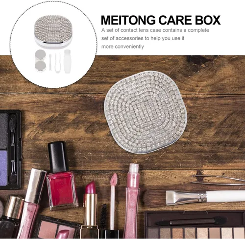 Miniatura 7 de Healifty Estuche para lentes de contacto portátil Kit de viaje para lentes de contacto con espejo y pinza de espejo, botella de solución