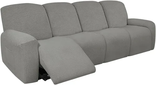 Miniatura 15 de vctops Fundas elásticas resistentes al agua, para sofá reclinable, suaves y lisas, con correa elástica antideslizante, protector de muebles