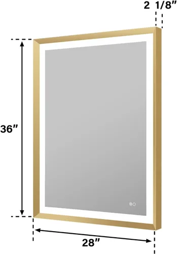 Miniatura 12 de WELLFOR Espejo de baño LED de 28 x 36 pulgadas, espejo de tocador de baño con luz, espejo de pared de baño, espejo de baño iluminado, montaje