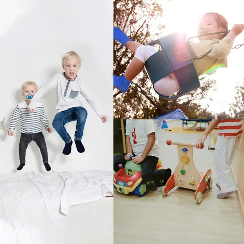 Miniatura 2 de GRPSKCOS Calcetines antideslizantes para cama elástica para niños, con agarre pegajoso, para interiores, transpirables, 4 pares para niños