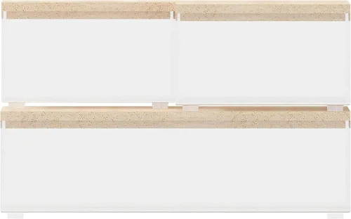 Miniatura 9 de Martha Stewart Brody - Contenedores organizadores de plástico con tapas de madera de paulownia para oficina en casa, cocina o baño, paquete de 3