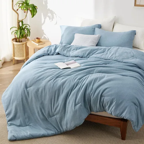 Miniatura 31 de Bedsure - Juego de edredón queen - Juego de ropa de cama refrescante y cálida, ropa de cama reversible gris claro para todas las estaciones, 3 03