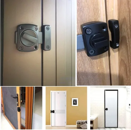 Miniatura 2 de KAFENDA Cerradura de puerta de baño Perno de ventana Gabinete de ventana Pestillo de seguridad giratorio Aleación de zinc con tornillo negro