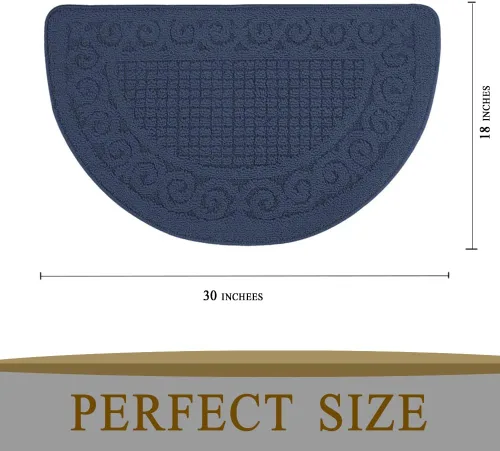 Miniatura 2 de Tapete para puerta interior de 18 x 30 pulgadas, semicircular, antideslizante, lavable a máquina, para puerta delantera y trasera, medio círculo