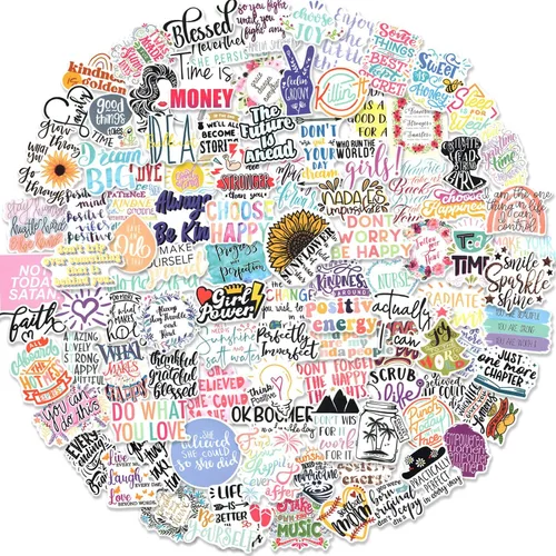 100 calcomanías inspiradoras con citas, calcomanías motivacionales de recompensa para adultos, adolescentes, estudiantes, calcomanías inspiradoras