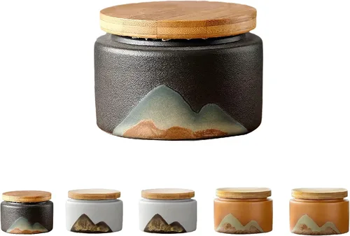 Miniatura 10 de Set de urnas pequeñas de 3 piezas - Juego de urnas pequeñas decorativas de cerámica para cenizas humanas - Honra a tu ser querido perdido
