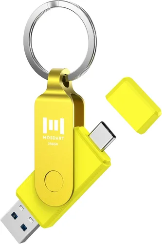 Miniatura 11 de MOSDART ExFAT - Memoria USB C 3.2 de 64 GB de velocidad rápida C y A, memoria USB C 3.2 con bucle para llavero, para iPhone 15, 16, 17, teléfono