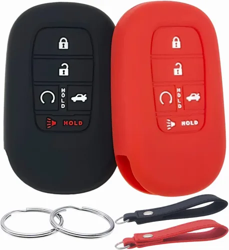 Miniatura 9 de REPROTECTING Funda de silicona para llavero Compatible con (5 botones) 2022-2026 Honda Accord Civic HR-V CR-V Pilot Sport SI EX EX-L Touring