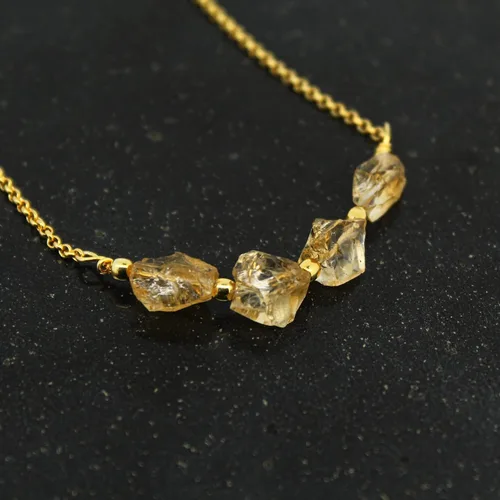 Miniatura 23 de Gempires Natural Raw Bar Crystals Pendant Necklace Handmade Jewelry 22 inch Adjustable Chain