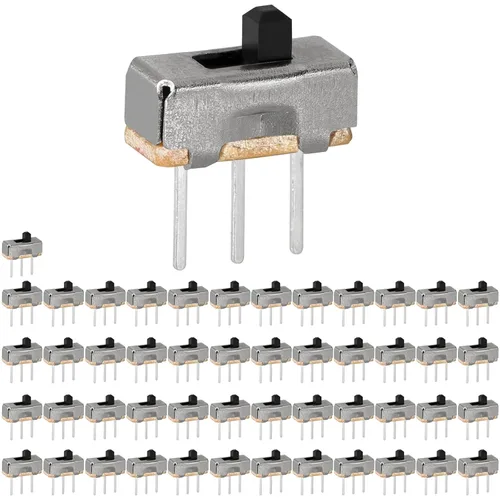 Miniatura 7 de Interruptor deslizante Montaje en panel 3 Pasador de soldadura ON/OFF 2 Posiciones 50Pcs
