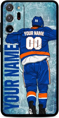 Miniatura 26 de Funda personalizada de bricolaje con nombre y número de hockey sobre hielo para Samsung Galaxy Note 20/20 Ultra 10 Pro Note 9 8, silicona líquida