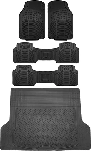Miniatura 15 de FH Group Alfombrillas para Piso de Automóvil - Alfombrillas de Piso de Goma Resistente para Automóviles, Ajuste Universal Juego Completo, Gris
