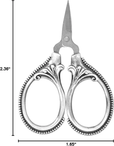 Miniatura 10 de Tijeras de costura de acero inoxidable Tijeras de costura de hilo portátil para bordado a sastre Tijeras de artesanía Cobre antiguo