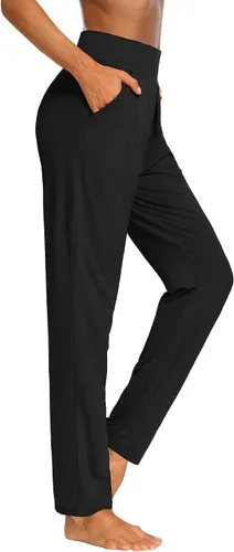 Miniatura 3 de Sarin Mathews - Pantalones de yoga plisados de pierna ancha y holgados, cómodos, pantalones de entrenamiento para mujer con bolsillos