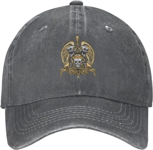 Miniatura 2 de Cowboy Hat Trendy Hats for Man and Women Djustable Four Season Outdoor Baseball Cap of Hell Skull with Angel Deep Heather