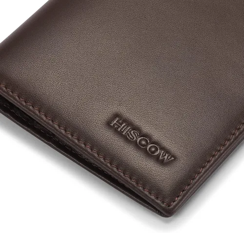 Miniatura 75 de HISCOW Billeteras plegables de cuero de grano completo para hombres, billetera minimalista delgada para hombre, regalos para papá, cumpleaños, día