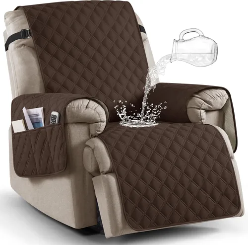 Miniatura 12 de Ruaozz Funda para Silla Reclinable 100% Impermeable Antideslizante de Tamaño Grande Funda Reclinable para Silla Reclinable Grande Funda de Asiento