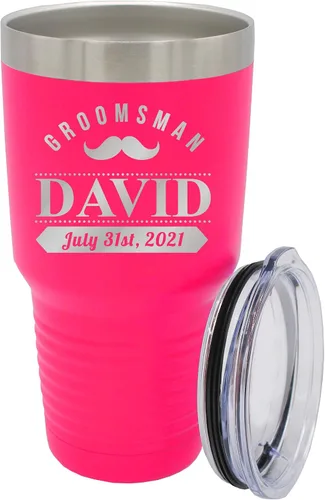 Miniatura 19 de Vaso de padrinos de boda grabado personalizado, taza de acero inoxidable aislada personalizada para padrino de boda, despedida de soltero, boda