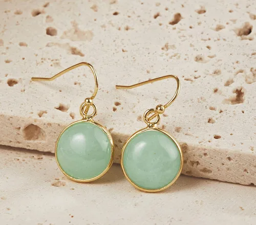Miniatura 5 de 14K Gold Earrings for Women Handmade Green Jade Jewelry Green Stone Earrings for Women Dangle Birthstone Earrings Gift for Anniversary Graduation