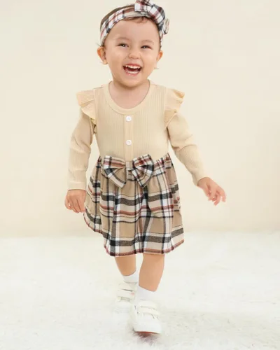 Miniatura 2 de Renotemy Newborn Baby Girl Clothes Infant Girl Outfits Knit Romper Dress with Hat Baby Clothes for Girls 0-18 Months