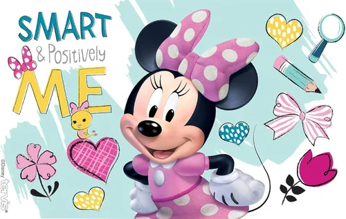 Miniatura 2 de Tervis Disney - Vaso de Minnie Mouse Smart & Positively Me con envoltura y tapa fucsia, 10 onzas, ondulado, transparente