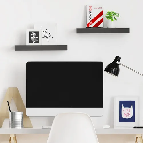 Miniatura 6 de Ballucci Estantes flotantes, juego de 2 estantes de pared de madera de 16 pulgadas con soportes invisibles para baño, sala de estar, dormitorio