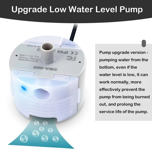 Miniatura 3 de Bomba de fuente de agua para gatos, bomba de repuesto de fuente de agua para mascotas, motor sumergible SMA-800 para repuesto de bomba de fuente