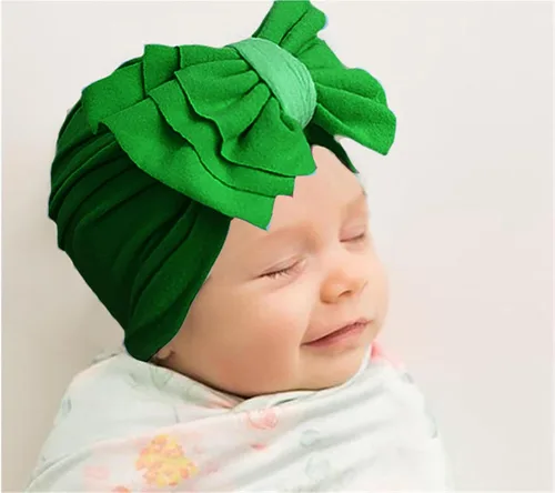 Miniatura 38 de Gorro de punto para bebé con lazos lindos turbante para envolver el sombrero (MZ6)