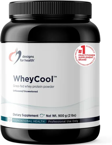 Designs for Health WheyCool - Suplemento de proteína de suero de leche alimentada con pasto con 0.76 onzas de proteína, puede apoyar a atletas,