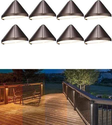 Miniatura 13 de LEONLITE Luces LED de cubierta de 5 W de bajo voltaje, luz de barandilla de escalera de 12 V, luz de valla de paisaje al aire libre, cable listado 5