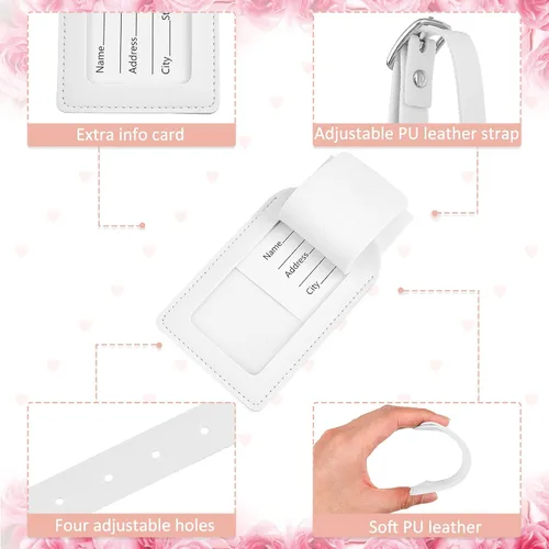 Miniatura 3 de 30 etiquetas de cuero para maleta, etiquetas de viaje para equipaje, mochila de viaje, regalos de boda, mujeres, hombres, adultos, niños, a granel