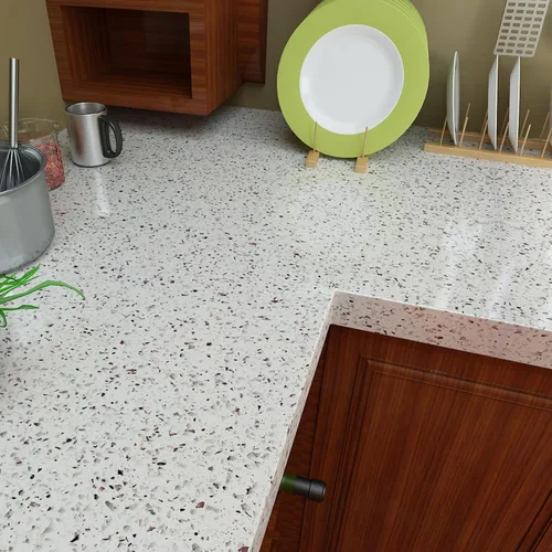 Miniatura 2 de Livelynine Papel de contacto de terrazo blanco con aspecto de granito, impermeable, para despegar y pegar, encimeras para cocina y baño, cubiertas