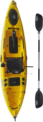 Miniatura 10 de BKC Brooklyn 12.0 Pro - Kayak de pesca individual de 12 pies manos libres, dirección de timón, casco de 70 libras, almacenamiento hermético