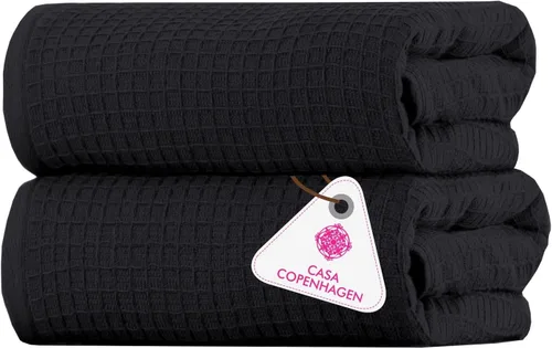 Miniatura 149 de CASA COPENHAGEN Juego de 6 toallas de palomitas de maíz, color azul polvoriento, 21.16 oz/m², 2 toallas de baño, 2 toallas de mano y 2 toallas