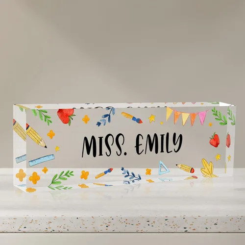 Miniatura 23 de Placa de Nombre Personalizada, Decoración de Oficina Personalizada - Accesorio de Escritorio de Acrílico, Regalos de Oficina para Empleados