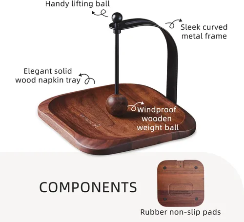 Miniatura 6 de Servilletero para mesa, servilletero decorativo de cóctel con brazo pesado, moderno servilletero cuadrado para servilletas de papel, bandeja
