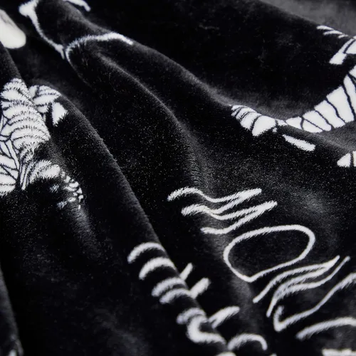 Miniatura 5 de Rae Dunn Manta - Mantas suaves y decorativas para cama o sofá, mantas acogedoras para sofá, manta de felpa suave con huesos bordados, 50 pulgadas x